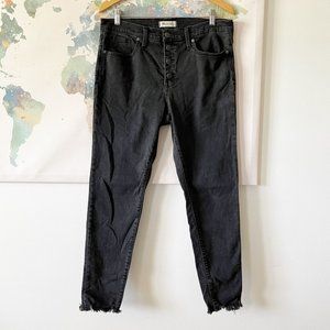Madewell Size 32 Jeans 9" Mid-Rise Skinny Berkeley Black Button-Through Edition